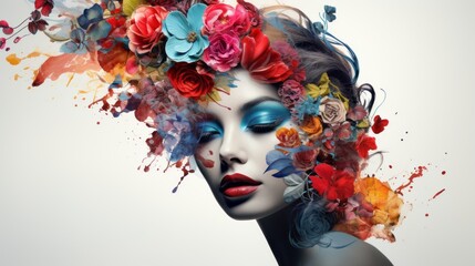 Artistic beauty-themed design capturing the allure of cosmetics
