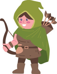 fantasy archer character vector game element