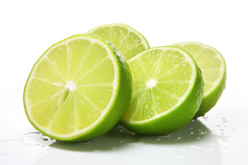 half of  lime with water droplets on them