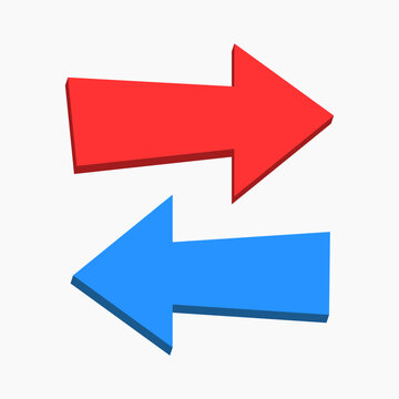 The Red and The Blue Arrow. Isolated Vector Illustration