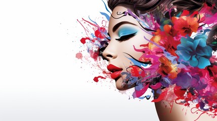 Artistic beauty-themed design highlighting the allure of cosmetics