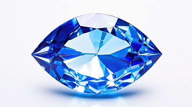 Close blue diamond jewelry isolated background. AI generated image