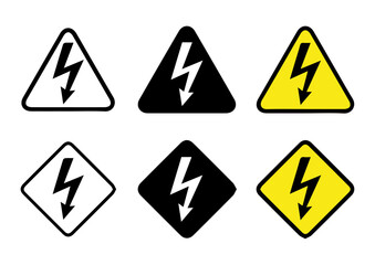 vector electrical warning sign, danger sign, warning sign icon