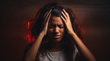 Person suffering from a severe headache