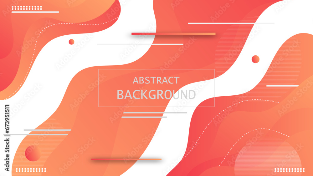 Poster modern gradient red and orange wave background, dynamic geometric landing page, minimal element bann