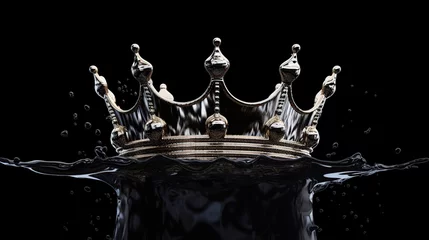 Foto op Plexiglas Kings crown with shadow on water black background. AI generated image © orendesain99
