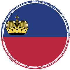 Obraz premium National flag of Liechtenstein in stamp style