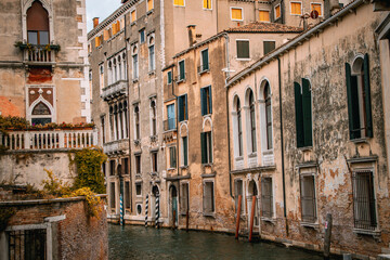 Fototapeta na wymiar Old houses, Canal, Venece, Italy