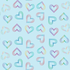 seamless pattern with rainbow - colored hearts 