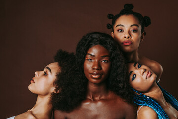 Beautiful black women posing in studio