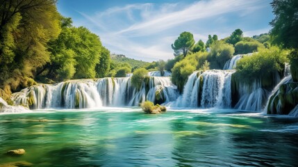 A cascade in Croatia's Dalmatia's Krka National Park