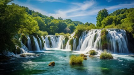 A cascade in Croatia's Dalmatia's Krka National Park