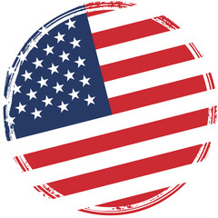 National flag of United States of America in stamp style