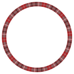 Round frame  vintage pattern design template. Circle border designs plaid fabric texture. Scottish tartan background for collage art, gif card, handmade crafts.