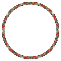 Circle borders and frames . Round border pattern geometric vintage frame design. Scottish tartan plaid fabric texture. Template for gift card, collage, scrapbook or photo album and portrait..