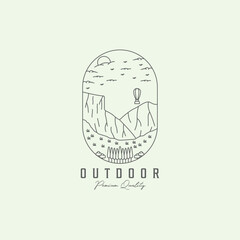 adventure outdoor nature logo minimalist illustration design line art icon