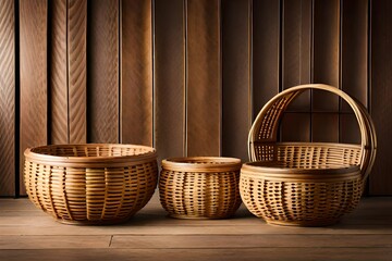 wicker basket on table