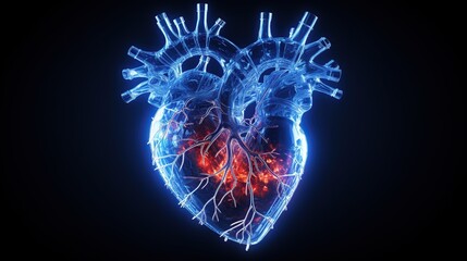 Human Heart Anatomy Circulatory System. AI generated image