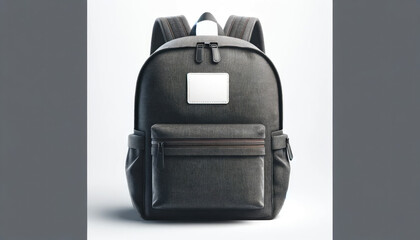  Backpack Mock-Up with Blank Label on White Background