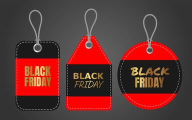 Black Friday Sales. Poster, gold color on black background