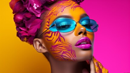 Naklejka premium Vibrant design highlighting the allure of both fashion and beauty industries