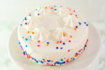 Birthday cake with funfetti sprinkles