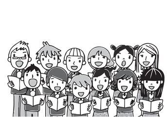 Children choir illustration - obrazy, fototapety, plakaty