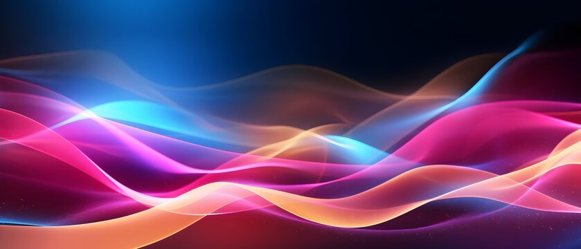  Abstract background with colorful glowing neon moving high speed line and wave and bokeh lights horizontal to vertical. Data transfer concept, reflected on the floor