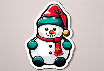 christmas snowman sticker
