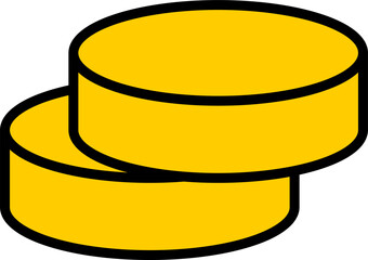 Currency Stacked Coin Money Round Circle Symbol Icon. Vector Image.