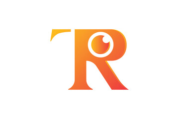 TR Letter Initial Camera Lens Logo Design, TR Photography Logo, RT Letter Initials