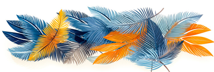 Bunte Palmblätter als Hintergrund, Generiert mit KI