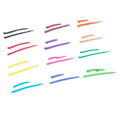 カラフルなマーカー線のイラストセット　ベクター