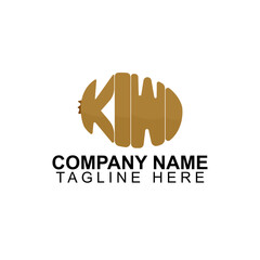 kiwi text logo vector illustration