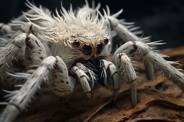 Close-up of a hairy tarantula with incredible intricacy. Generative AI