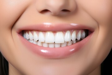 Fototapeta premium dental whitening before and after, highly polished surfaces, on a minimalistic simple bright background. generative AI