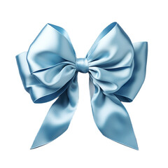 blue bow isolated on white, PNG