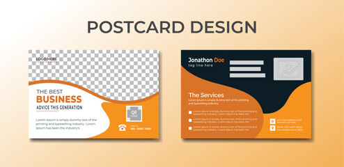 Corporate and Digital Business Marketing Promotion Horizontal postcard card Design Corporate Identity Template.