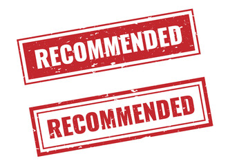 Recommended stamp sign red rectangle grunge style