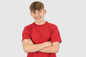 Headshot of a happy teenage boy