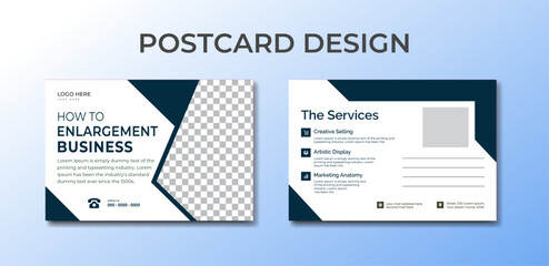 Corporate and Digital Business Marketing Promotion Horizontal postcard card Design Corporate Identity Template.