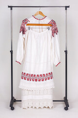Slavic traditional clothing: women's shirts and apron