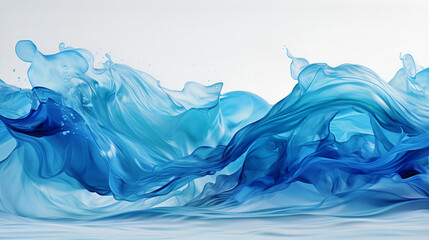 Wavy flow of abstract liquid wave, abstract wave background. Generative AI - obrazy, fototapety, plakaty