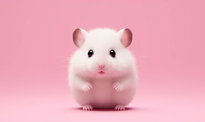 Portrait of a hamster , Closeup portrait of funny, cute, happy hamster, looking at the camera with mouth open isolated on colored background. Copy space. 