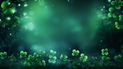 Fototapeta na wymiar Green backdrop for St. Patrick's Day. Generative Ai.