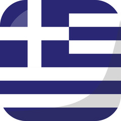Greece flag square 3D cartoon style.