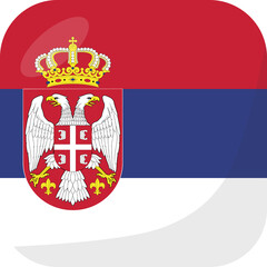 Serbia flag square 3D cartoon style.