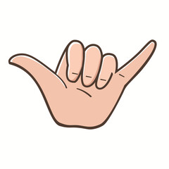 Shaka hand sign gesture design vector flat isolated illustration