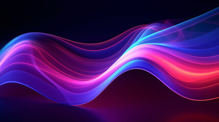 3D neon lines in an abstract art form with dynamic rainbow colors 