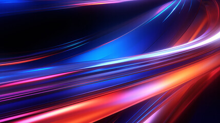 Fototapeta na wymiar 3D neon lines in an abstract art form with dynamic rainbow colors 